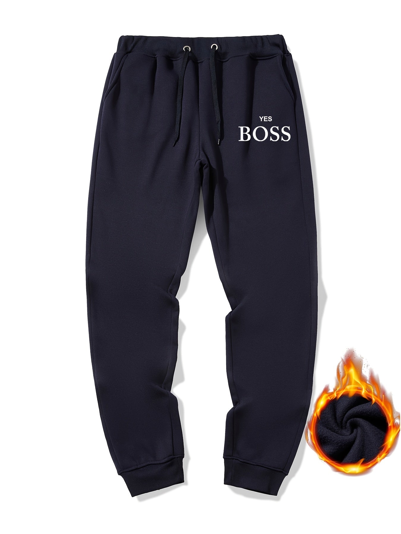 「lovevop」Men's Casual Sherpa Fleece Drawstring Active Sweatpants With "Yes, Boss" Best Sellers