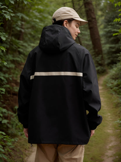 Women's Autumn/Fall Long Sleeve Hooded Jacket - Lightweight, Waterproof And Windproof Raincoat Color Block Sports Windbreaker, Perfect For Outdoor Activities