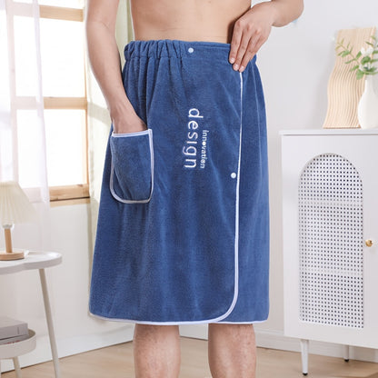 Two-piece Set Men's Bath Towel Home Use Coral Velvet Absorbent Can Be Worn Or Wrapped Towel Beach Towel Camping Towel