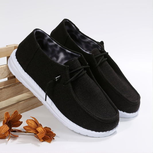 「lovevop」Women's Lightweight Canvas Shoes, Solid Color Lace Up Low Top Comfy Casual Sneakers, Women's Walking Shoes