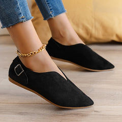 「lovevop」Women's Loafers, Slip-on Casual Shoes, Suede Soft Pointed Toe Flats