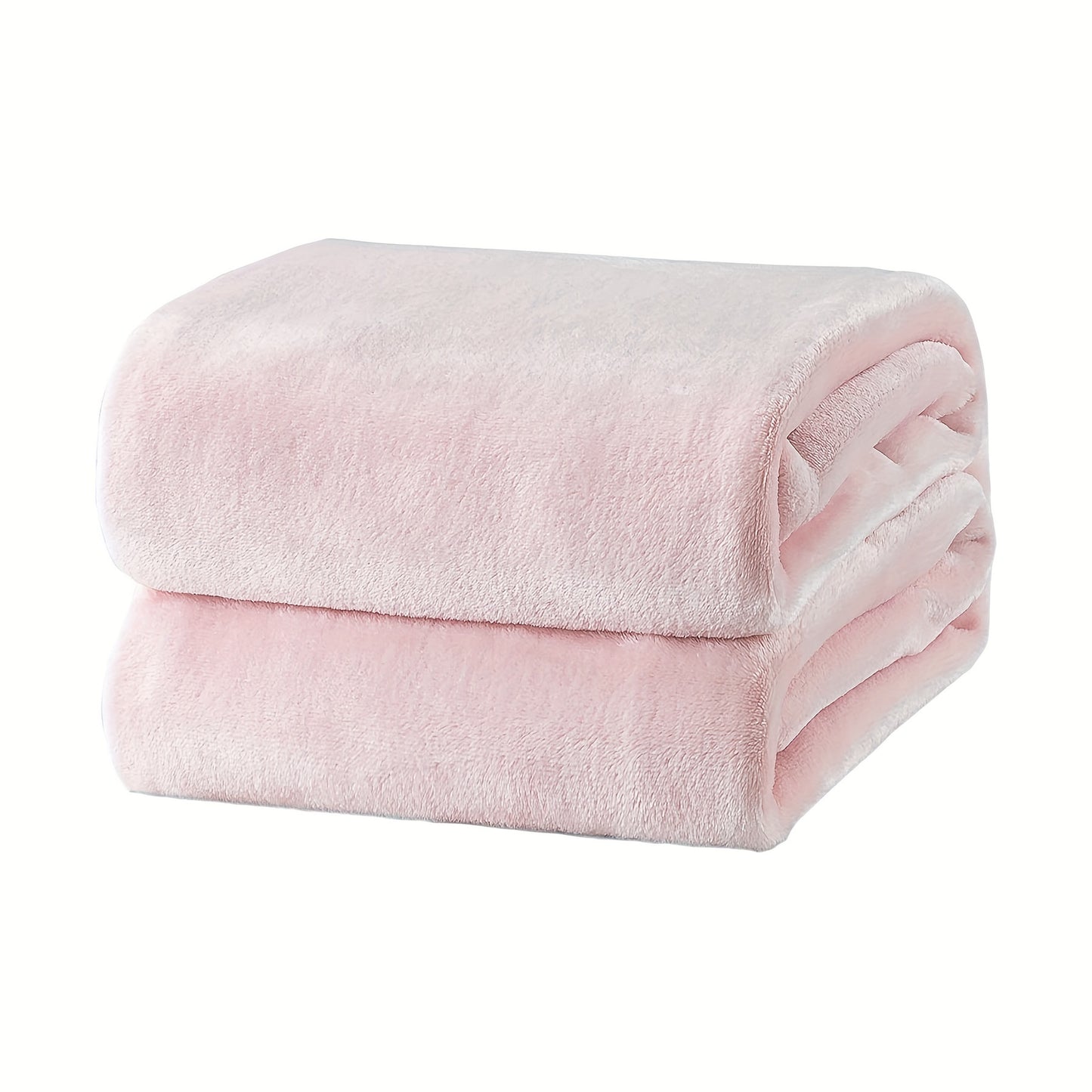 1pc Super Soft Fleece Throw Blanket - Cozy Plush Flannel Blanket for All Seasons - Solid Color, 300GSM, Fuzzy, Lightweight, and Easy Care