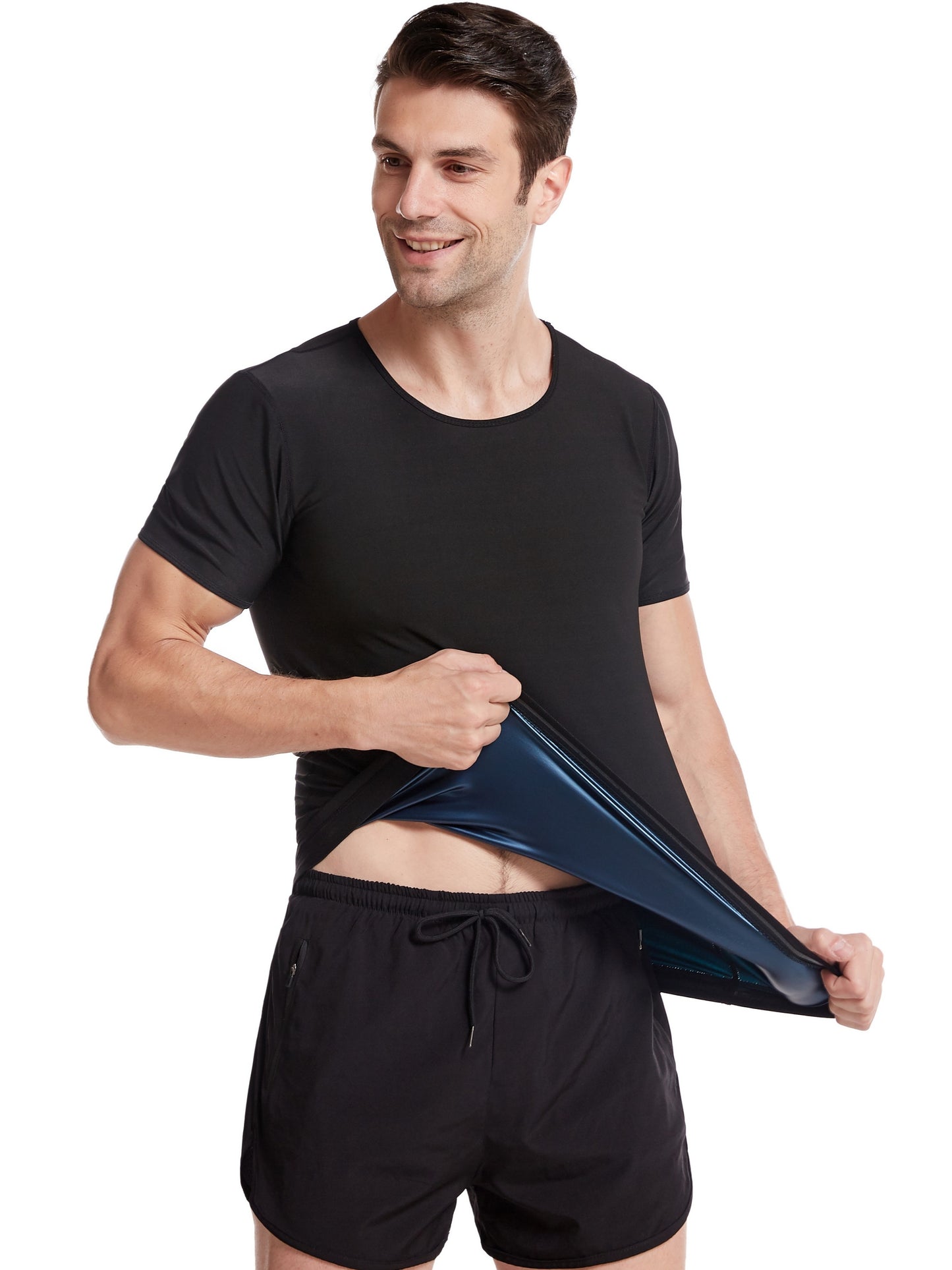 Men's Sweat Sauna Suit: Compression Body Shaper T-Shirt :Burn Fat & Shape Your Body While Working Out!