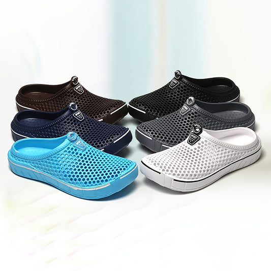 「lovevop」Women's Hollow Out Solid Color Slides, Closed Toe Non-slip EVA Slippers, Indoor & Outdoor Shoes