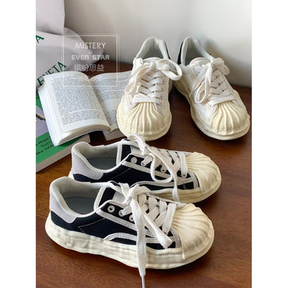 lovevop Platform Reverse Lace-up Espadrilles Canvas Shoes