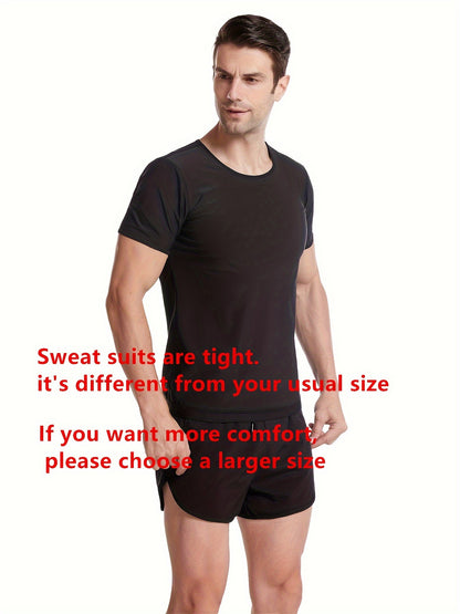 Men's Sweat Sauna Suit: Compression Body Shaper T-Shirt :Burn Fat & Shape Your Body While Working Out!