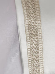 「lovevop」Solid Guipure Lace V-neck Dress, Elegant Contrast Trim Dress For Spring & Summer, Women's Clothing