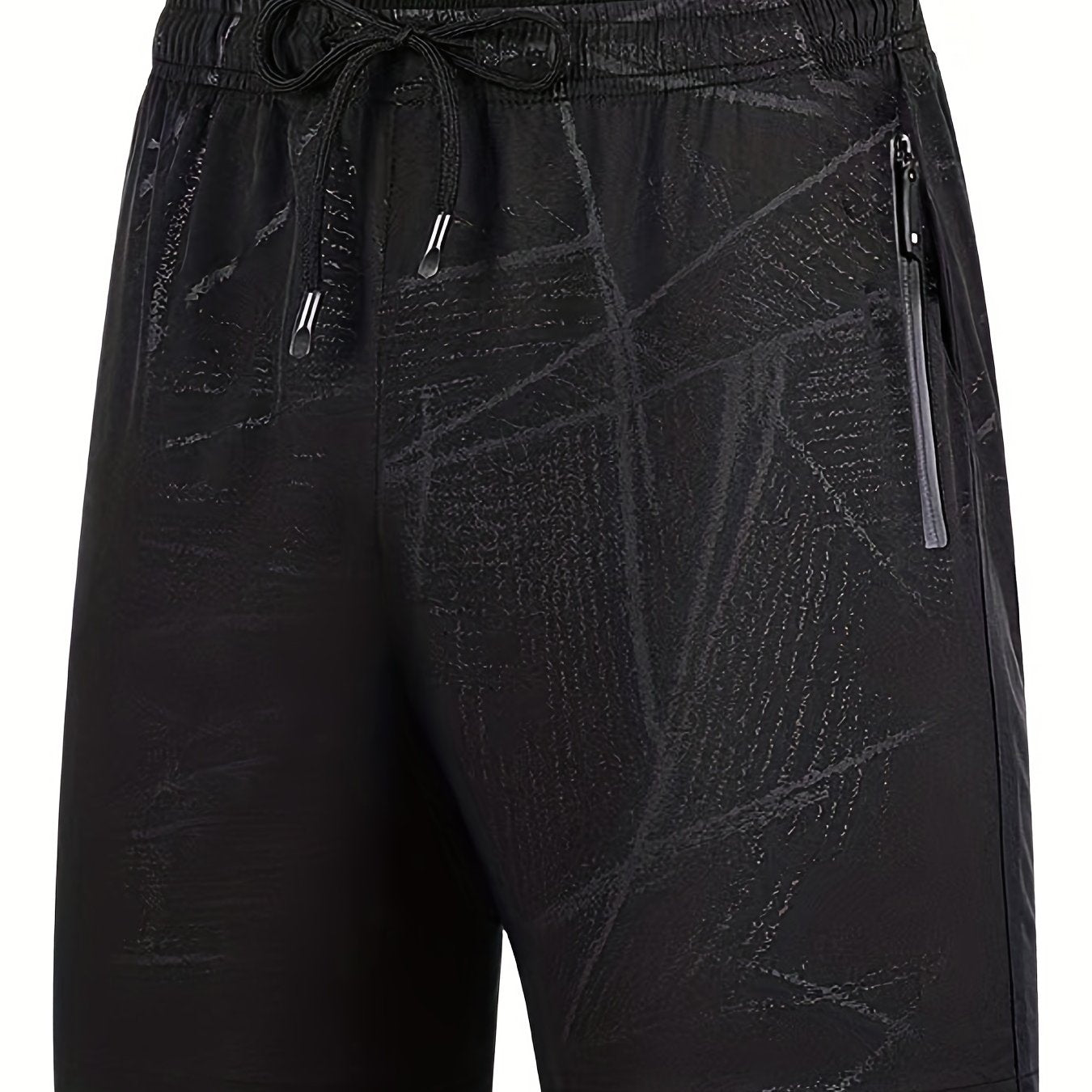 「lovevop」Men's Breathable Shorts With Zipper Pockets, Summer Drawstring Shorts For Running, Fitness, Training
