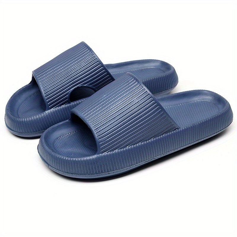 「lovevop」Women's Soft & Comfy Indoor Pillow Slides - Solid Color Open Toe Slippers for Bathroom & Home