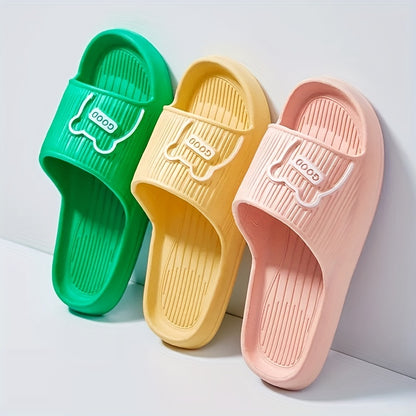 「lovevop」Step Into Comfort: 1 Pair of Stylish Letter & Cartoon Pattern EVA Slippers