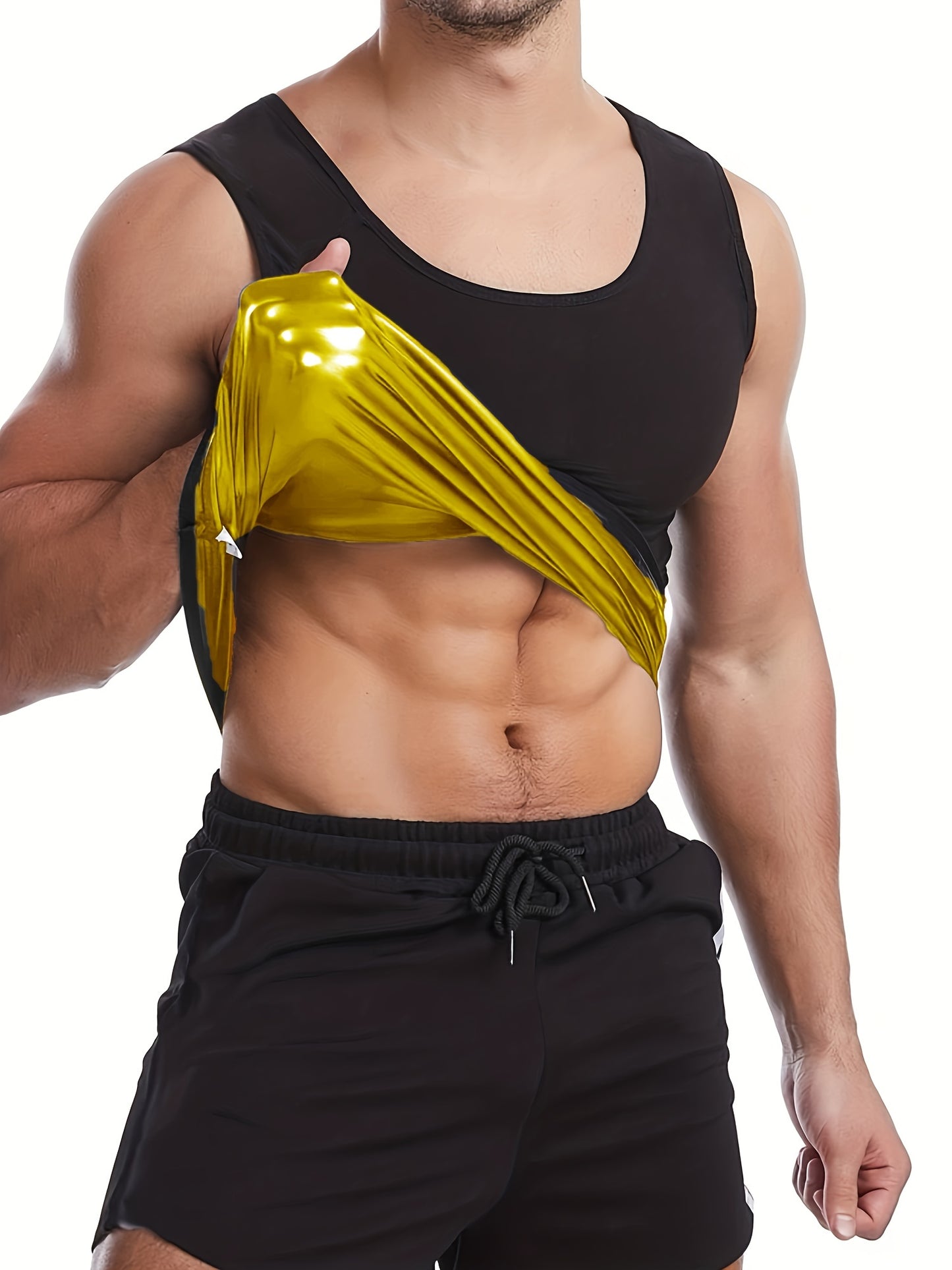 Buy 2 Get 1 Free, total of 3 Pack Mens Sweat Vests - Quick-Drying Zipper Closure, Four-Way Stretch Fabric, Streamlined Silhouette, Ergonomic Design, Moisture-Wicking Technology - Value Bundle for Multiple Workouts, Ideal for Gym, Running, Yoga, and Other