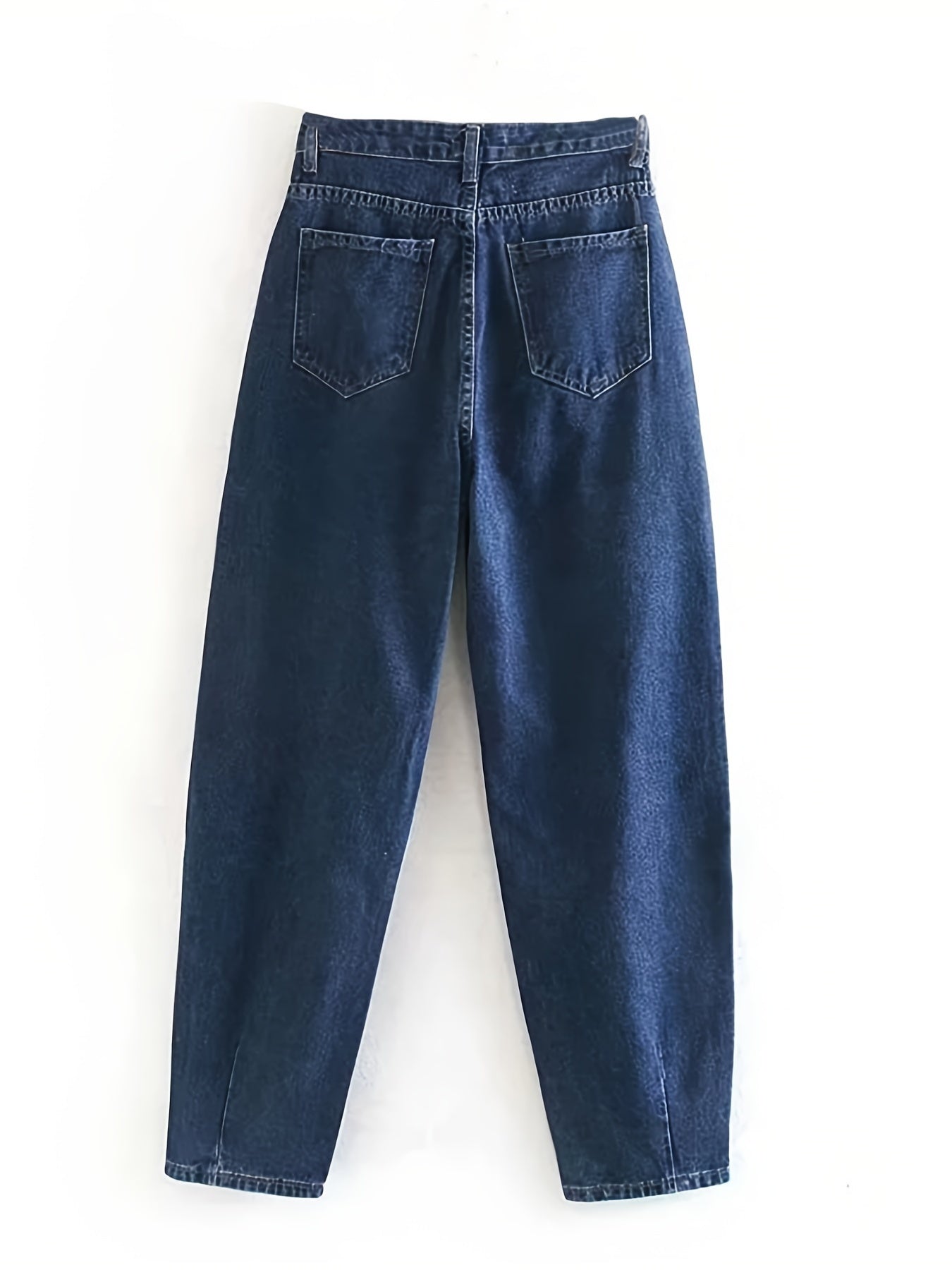 「lovevop」High Rise Long Denim Blommers, Loose Baggy Fit Narrow Hem High Waist Denim Joggers, Women's Denim Jeans & Clothing