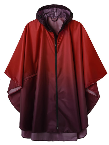 Waterproof Unisex Hooded Rain Poncho with Pockets - Reversible, Lightweight, and Compact Design for Adults and Women - Ideal for Outdoor Activities and Travel