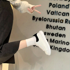 「lovevop」Women's Platform Skate Shoes, Versatile Round Toe Low Top Sports Shoes, Casual Walking Shoes