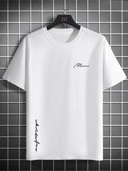 「lovevop」Men's Stylish Simple Print Short Sleeve Crewneck T-Shirt