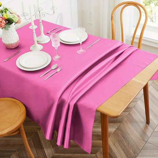 1pc, Satin Tablecloth, Shiny Rectangular Tablecloth Covering Smooth Fabric Dining Table Decoration, Suitable For Wedding Banquet Table Decoration