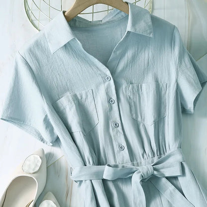 Lovevop Fashion Casual Shirt Dress