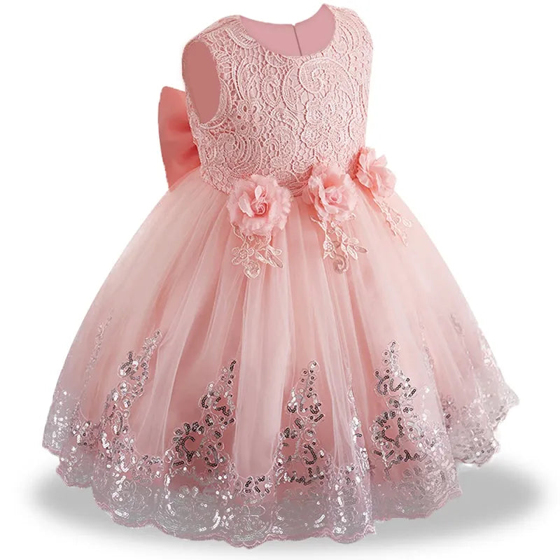 Baby Girl Party Dress Infant Wedding Princess Christening First 1st Year Birthday Christmas Costume