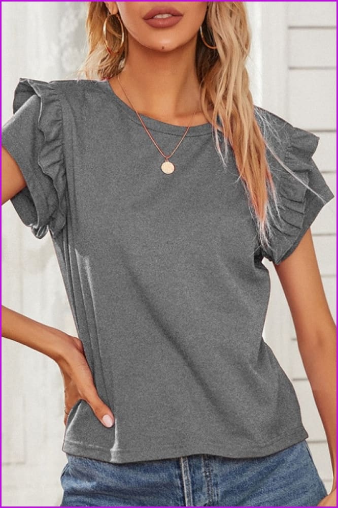 lovevop Simple Pure Color Loose Women's T-Shirt FW9038