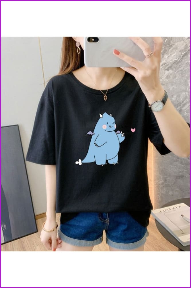 lovevop Summer Cartoon Print Short Sleeve T-Shirt FW7814