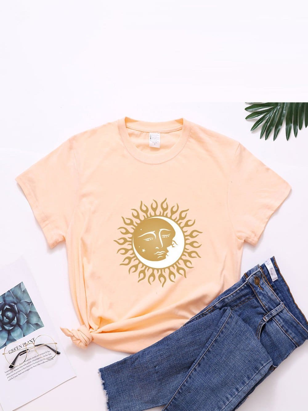 lovevop Casual Art Printed Crew Neck Women T-Shirt