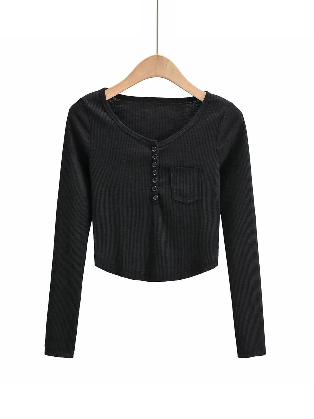 lovevop Casual Button Up Long Sleeve T-Shirt For Women