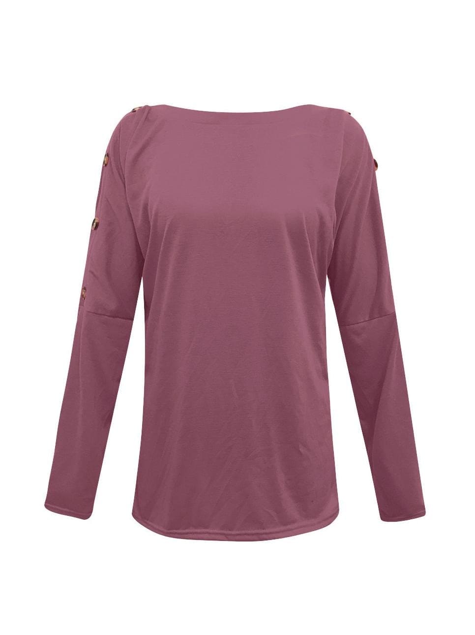 lovevop Casual Fall Plain Solid Comfy Long Sleeve T-Shirt