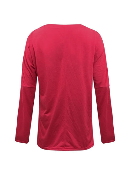 lovevop Casual Fall Plain Solid Comfy Long Sleeve T-Shirt