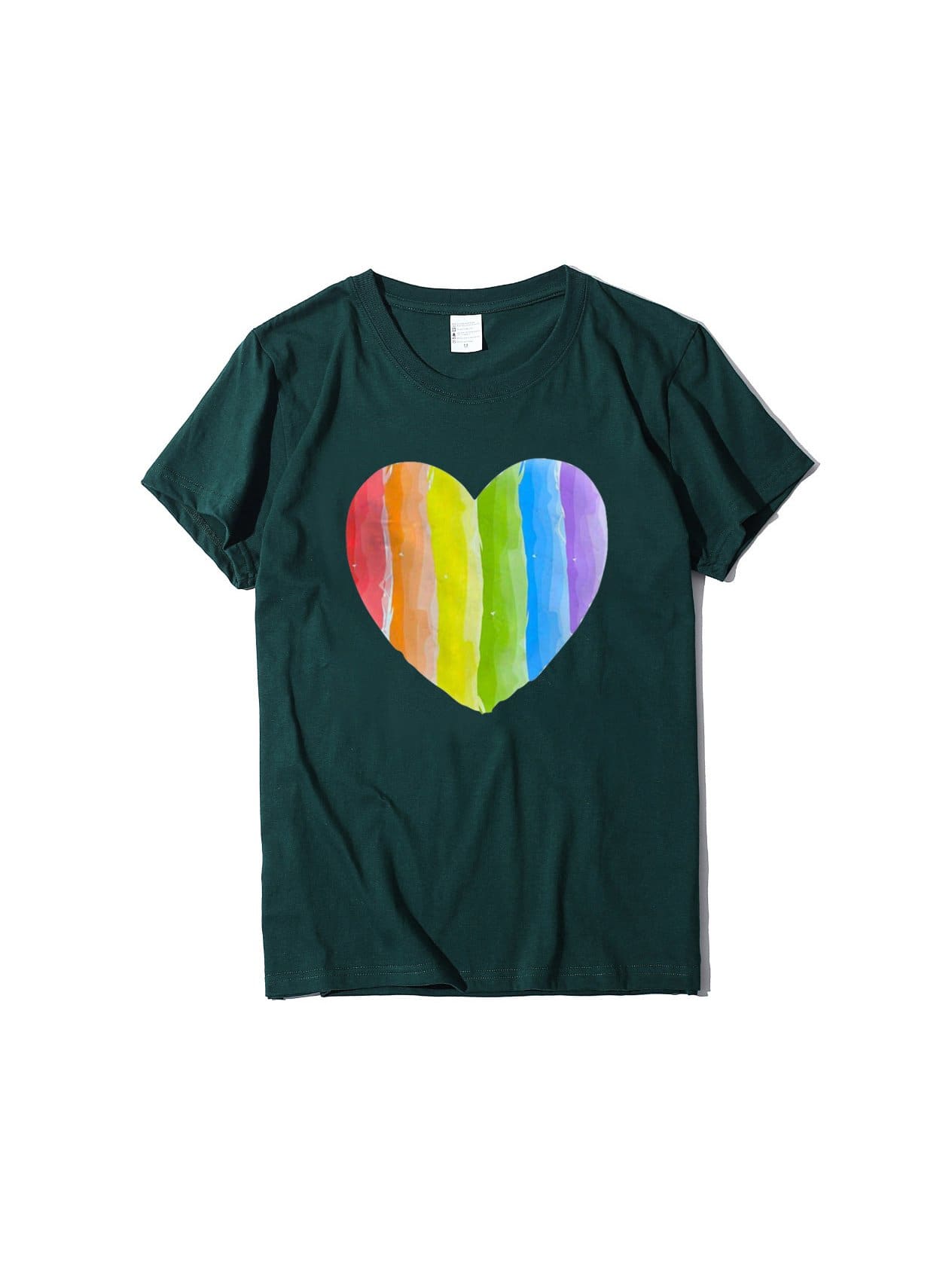 lovevop Casual Fashion Versatile Heart Print Women T-Shirt