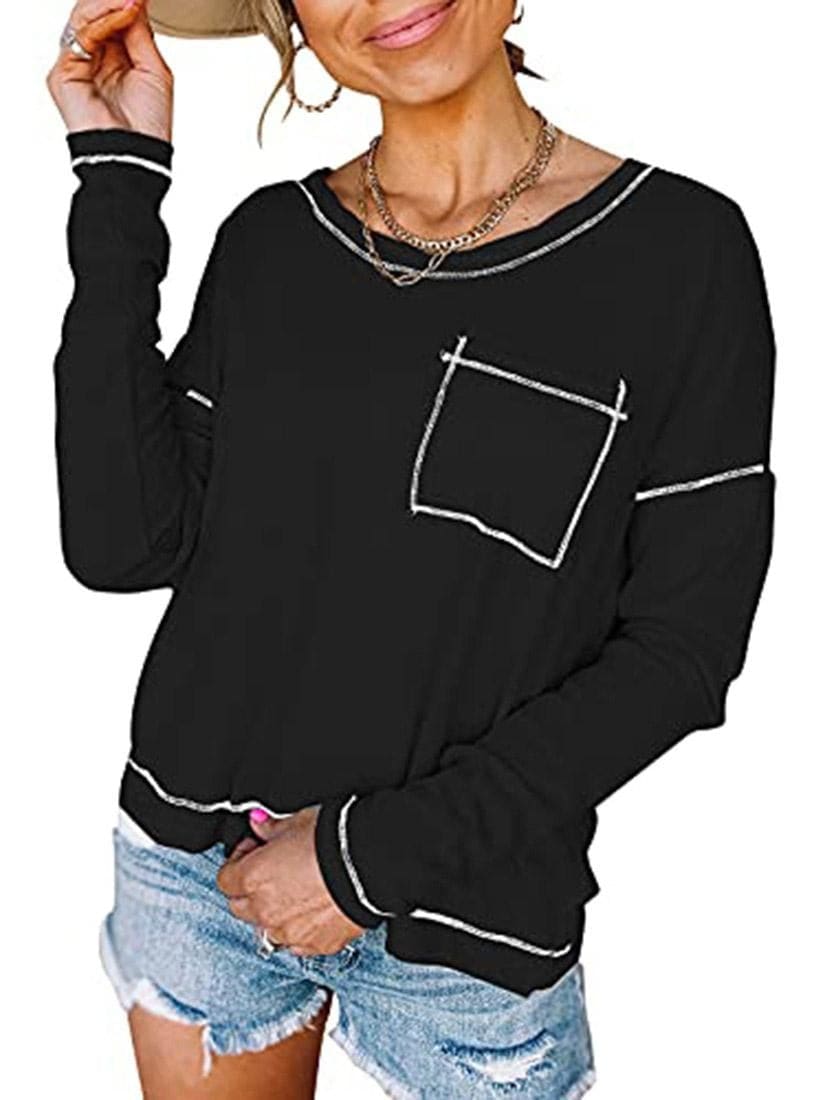 lovevop Casual Loose Fashion Autumn Long Sleeve T-Shirt