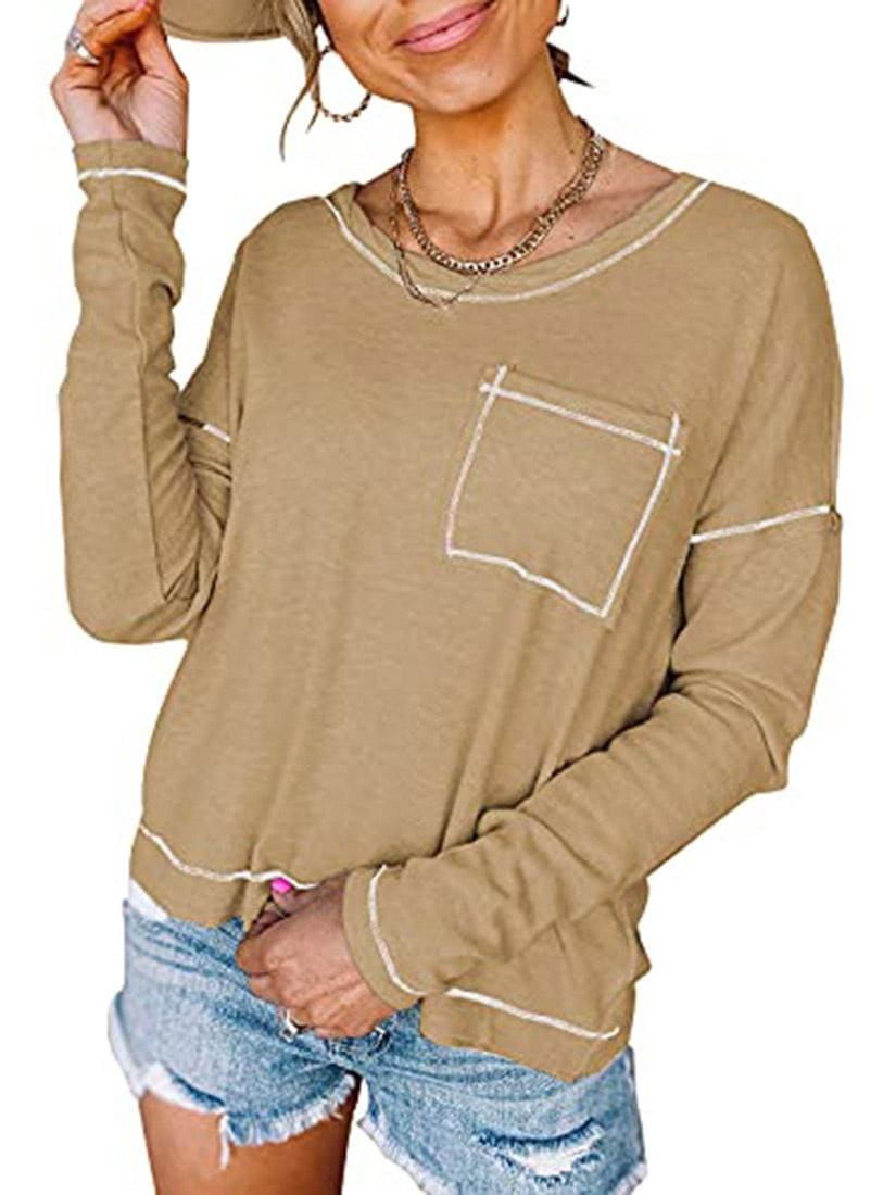 lovevop Casual Loose Fashion Autumn Long Sleeve T-Shirt