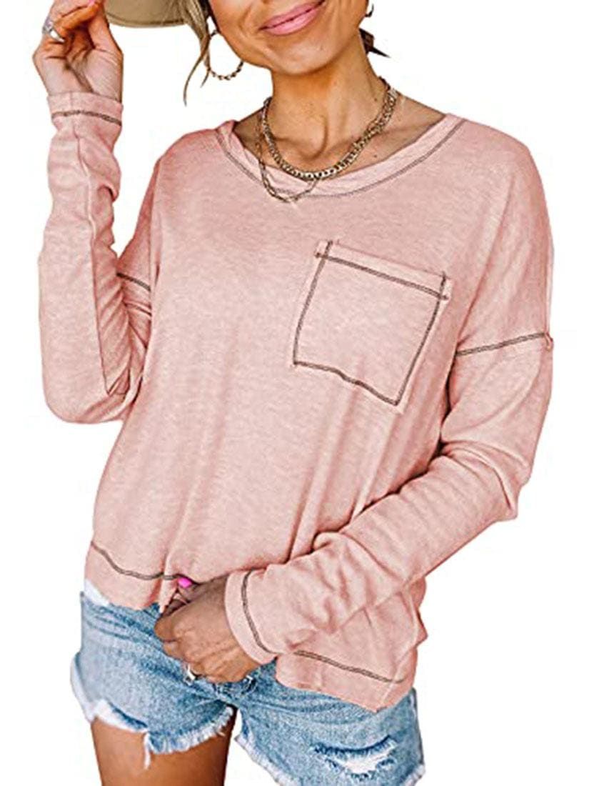 lovevop Casual Loose Fashion Autumn Long Sleeve T-Shirt