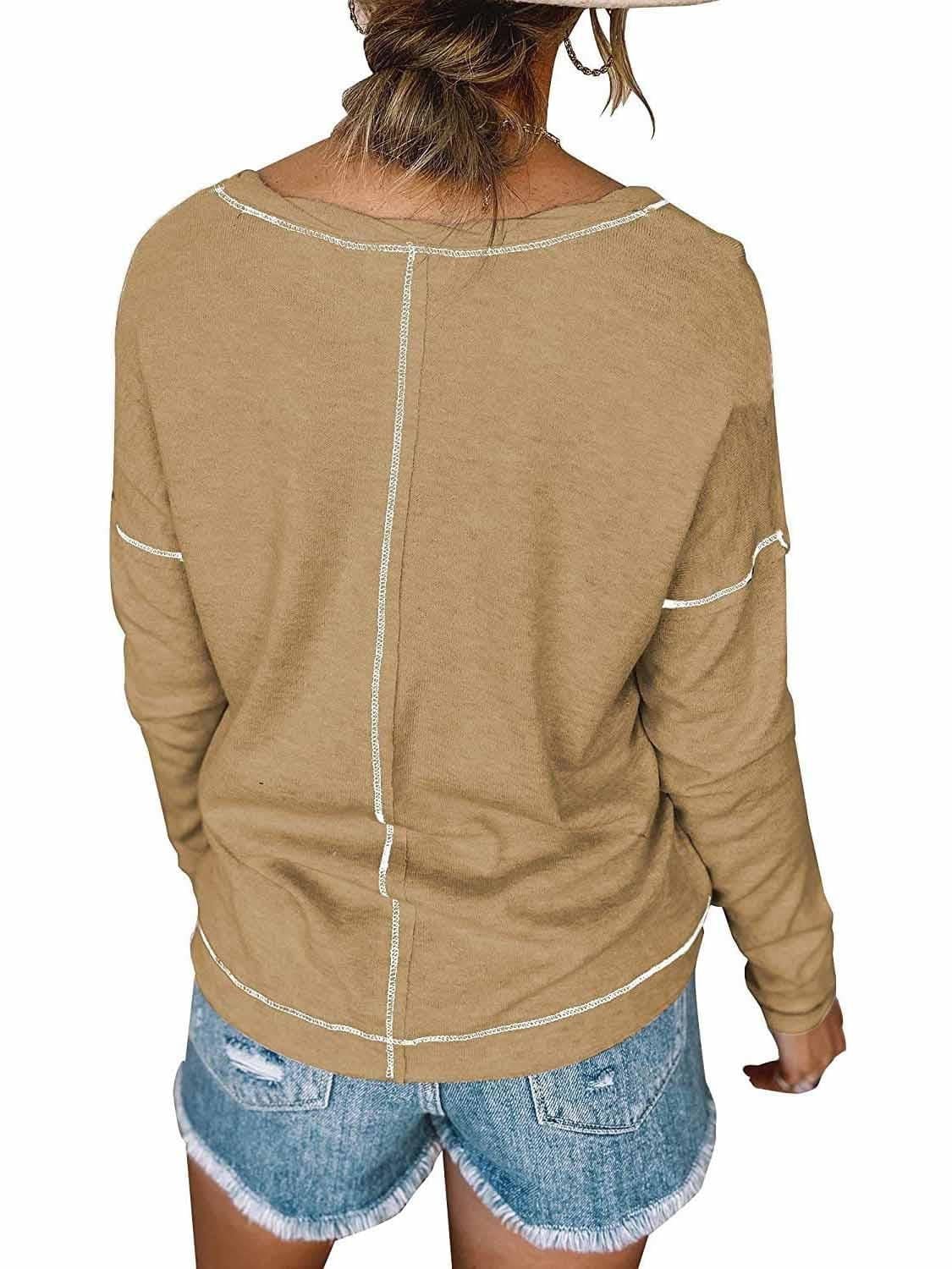 lovevop Casual Loose Fashion Autumn Long Sleeve T-Shirt