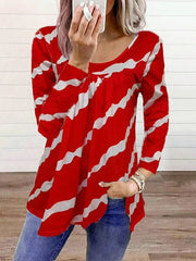 lovevop Contrast Color Casual Long Sleeve T-Shirt For Fall