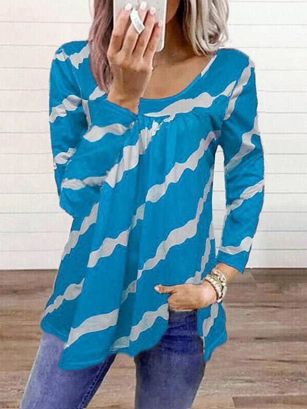 lovevop Contrast Color Casual Long Sleeve T-Shirt For Fall