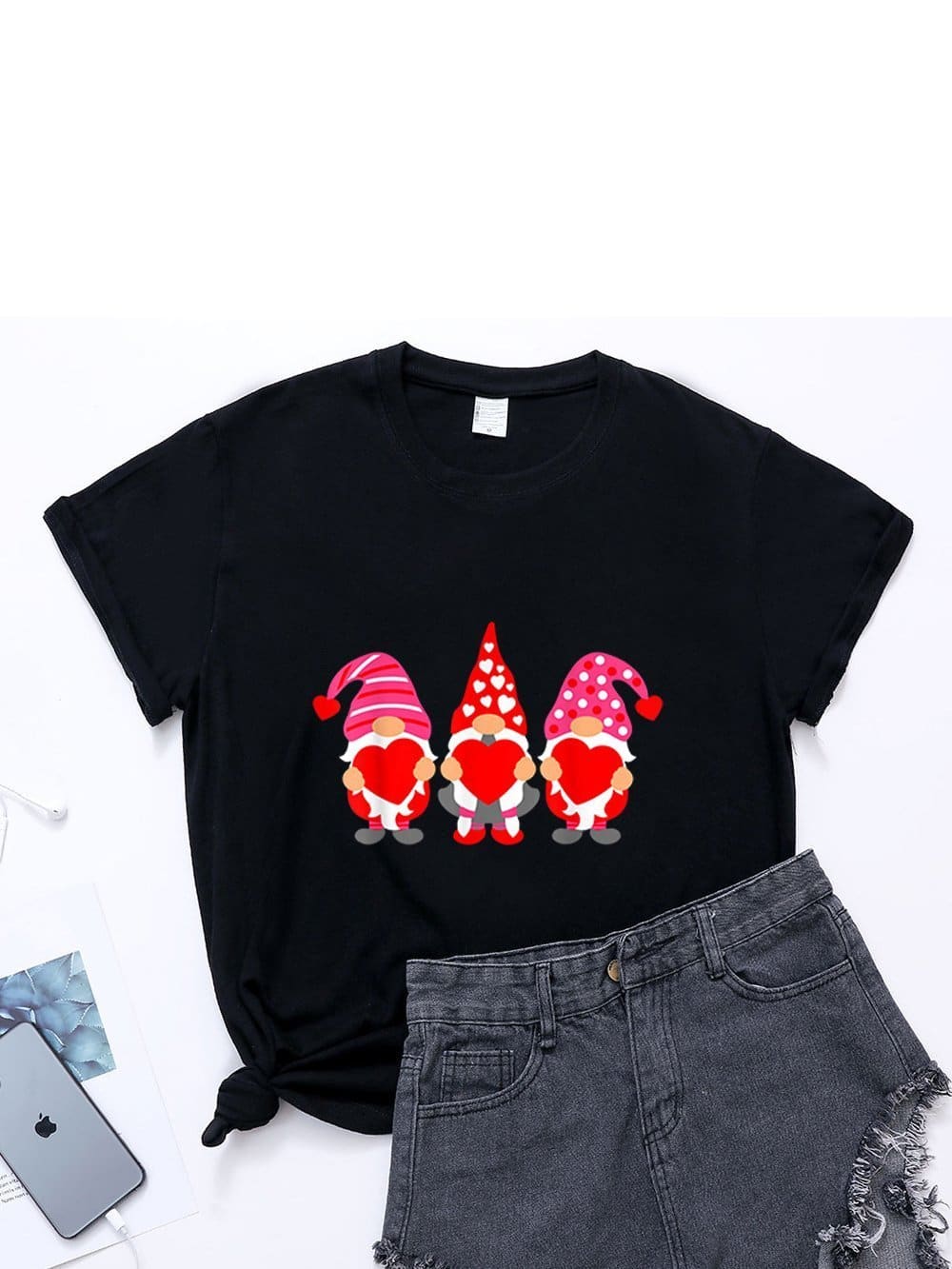 lovevop Crew Neck Leisure Stylish Short Sleeve T-Shirt