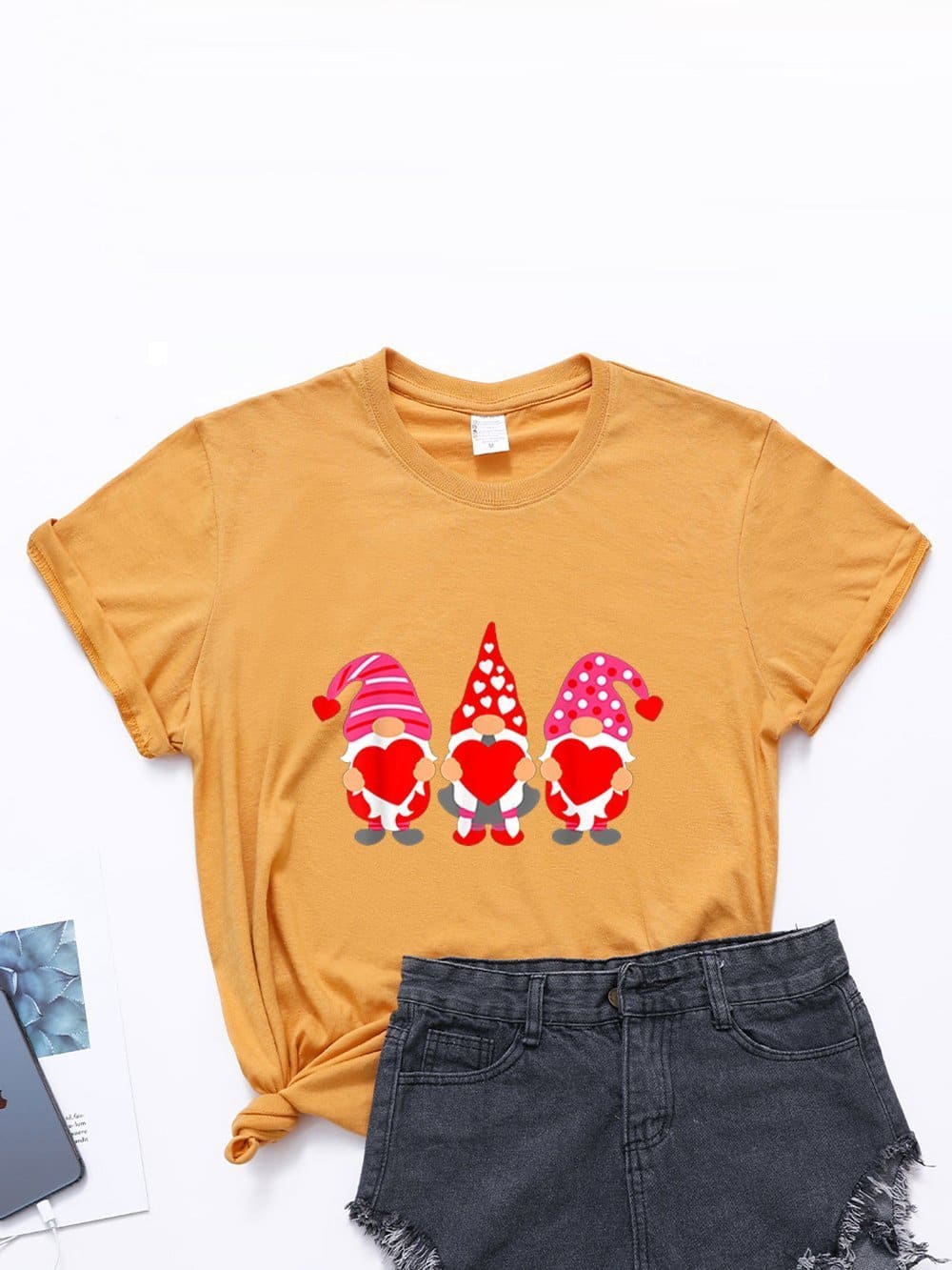 lovevop Crew Neck Leisure Stylish Short Sleeve T-Shirt