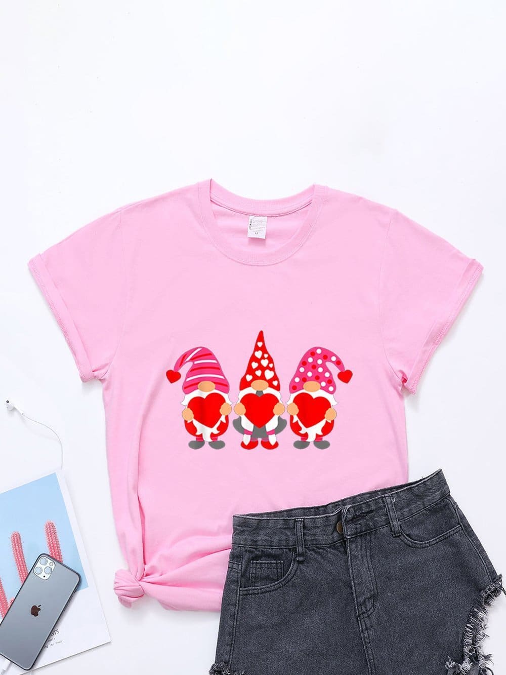 lovevop Crew Neck Leisure Stylish Short Sleeve T-Shirt