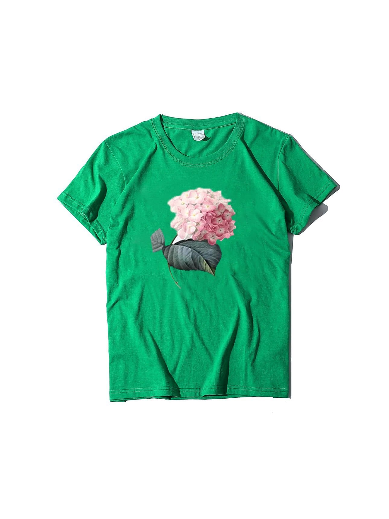 lovevop Crew Neck Printed Loose Summer T-Shirt Women