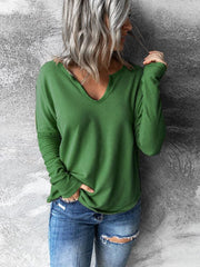 lovevop Fall Casual Solid Fashion Long Sleeve T-Shirt