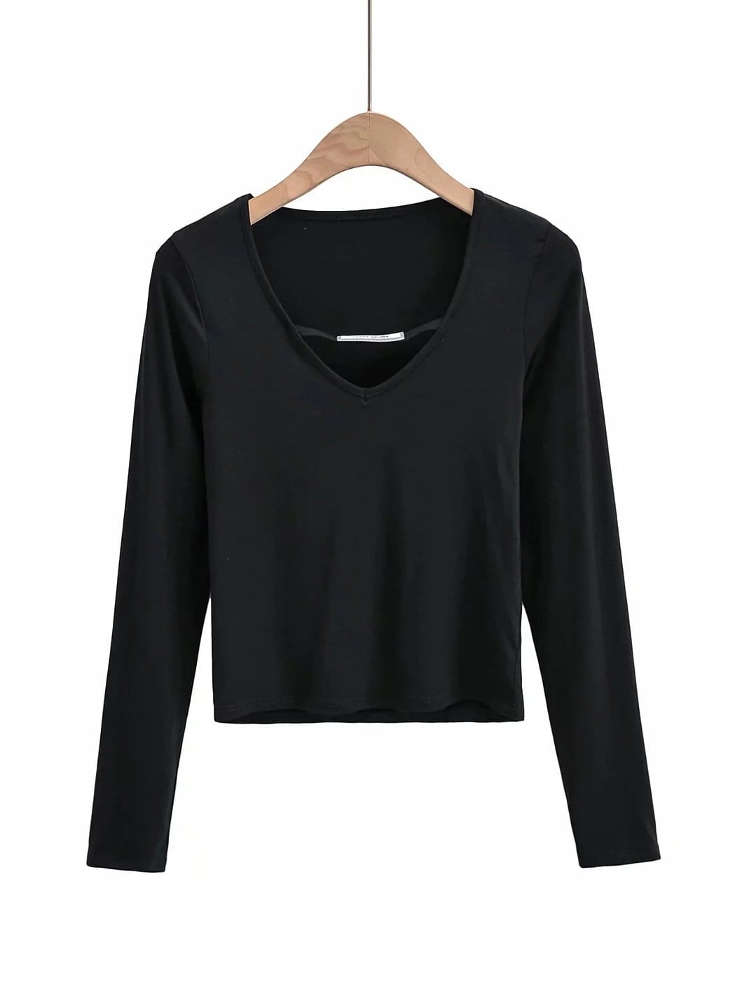 lovevop Fall Casual V Neck Long Sleeve Women T-Shirt