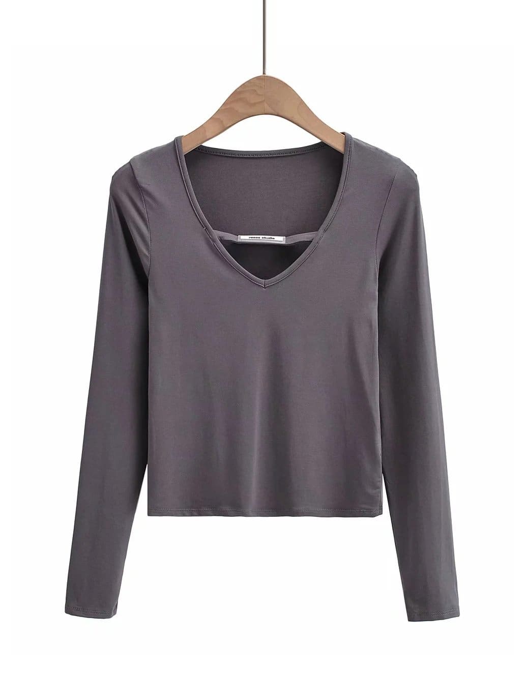 lovevop Fall Casual V Neck Long Sleeve Women T-Shirt