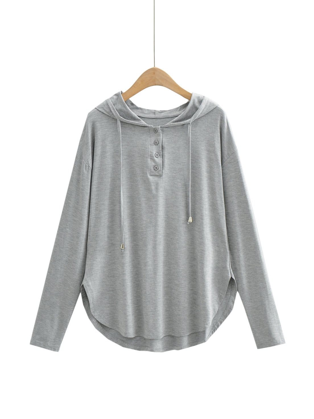 lovevop Fashion Casual Solid Hooded Long Sleeve T-Shirt