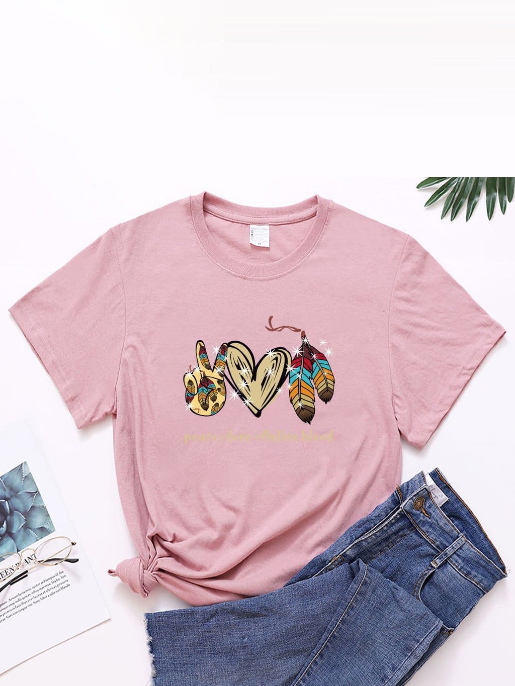 lovevop Fashion Casual Versatile Women Printed T-Shirt