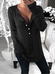 lovevop Fashion Simple Solid Color Long Sleeve T-Shirt F3803