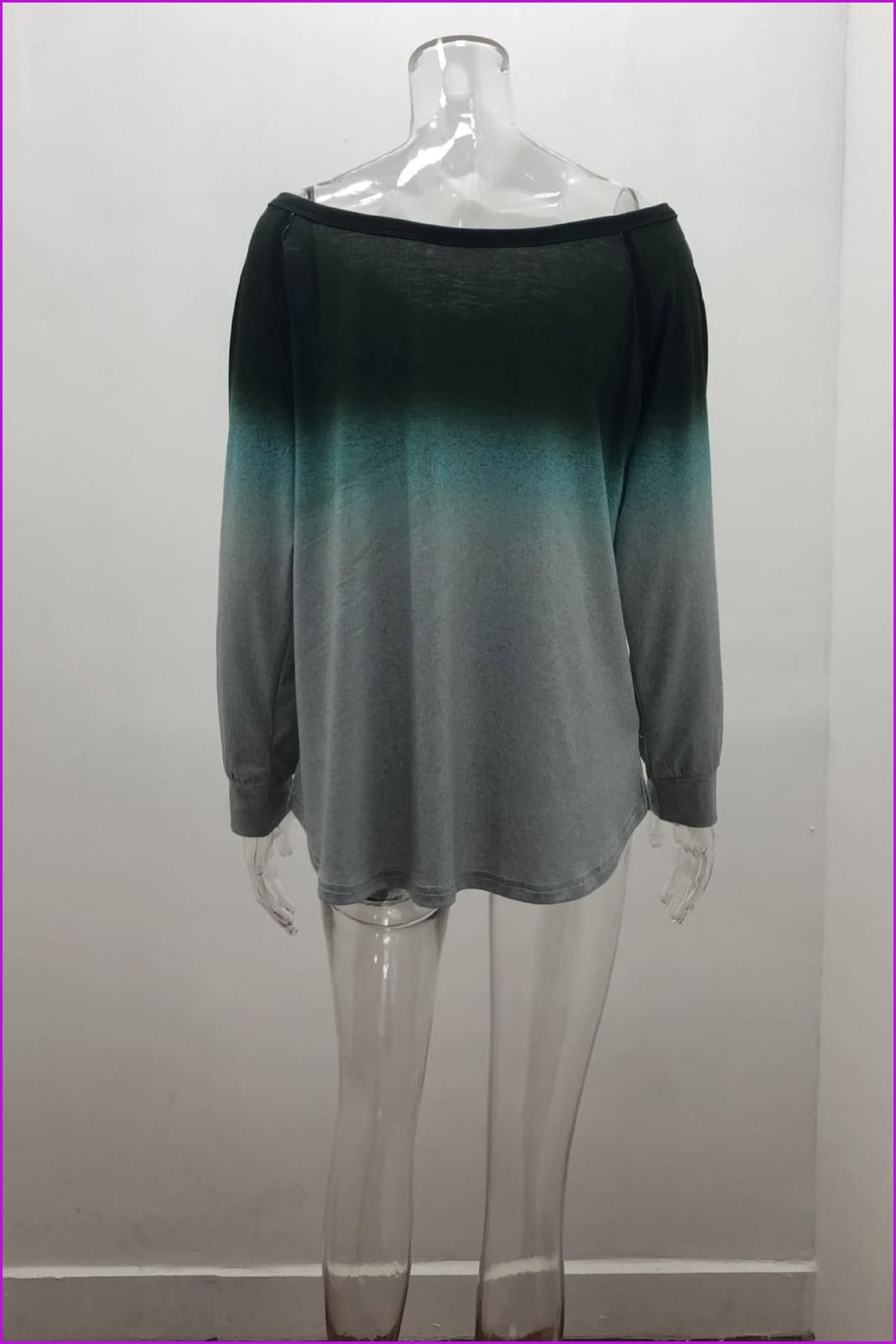 lovevop Gradient Color Fashion Casual Long Sleeve T-Shirt F3363