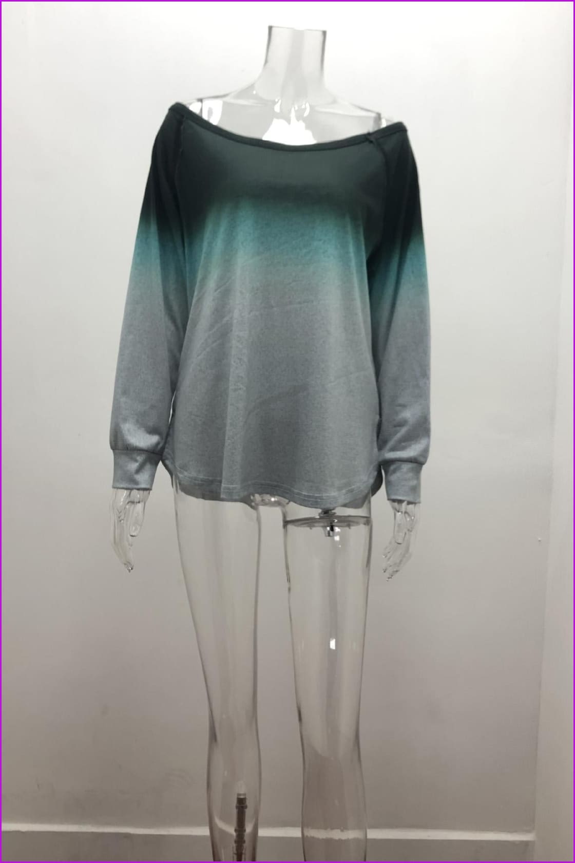 lovevop Gradient Color Fashion Casual Long Sleeve T-Shirt F3363