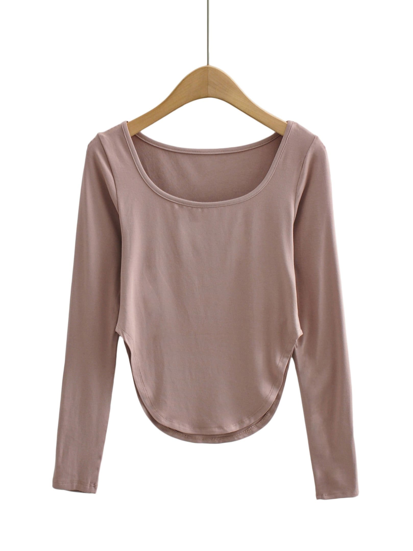 lovevop Leisure Solid Long Sleeve T-Shirt For Women