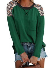 lovevop Leopard Patchwork Latest Style Long Sleeve T-Shirt