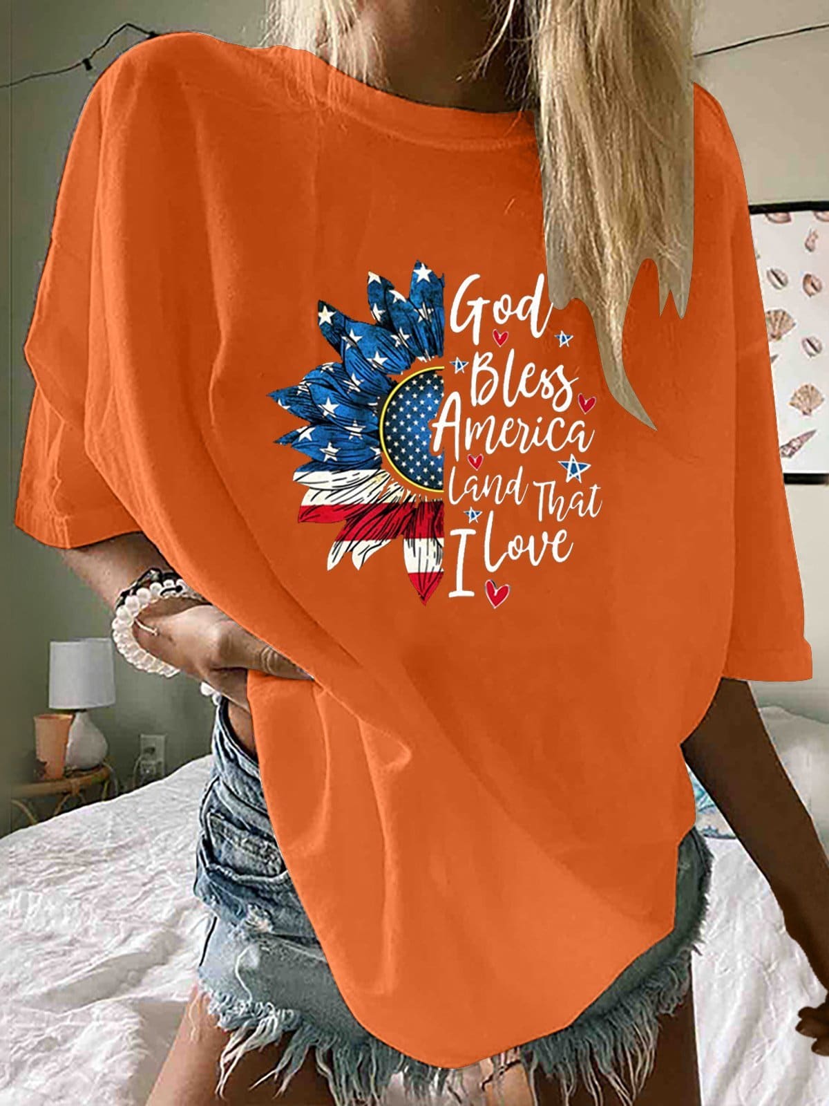 lovevop Letter Print Leisure Easy Matching Women T-Shirt